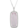 Necklace > 18" > Quartz > Rose > Cushion > Antique