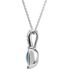 Necklace > Topaz & Diamond > Blue > Swiss > Checkerboard > Genuine