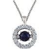 Necklace > 18" > Diamond > CTW > 1/Sapphire & 1 > Blue