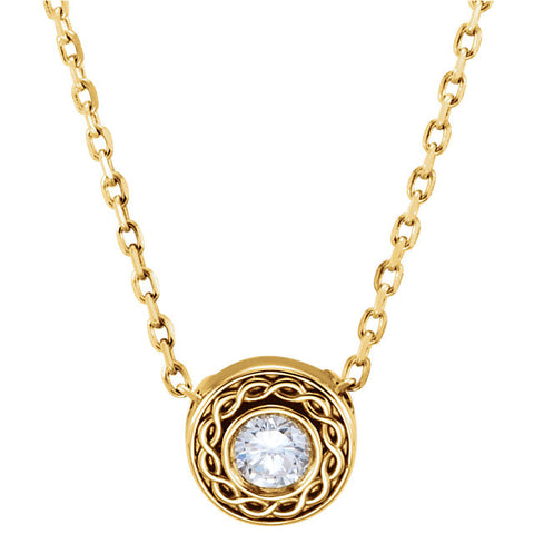 > Necklace > Slide > Diamond > 1/10 CTW >