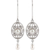 Earrings > Diamond > .05 CTW > & > Pearl > Cultured > Freshwater