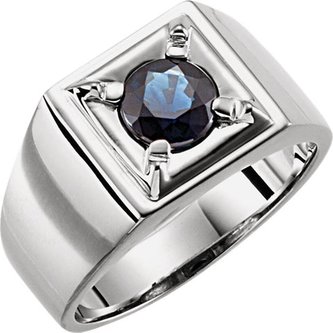 Ring > Men's > Sapphire > Blue > Two-Tone > 14kt