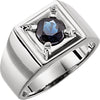 Ring > Men's > Sapphire > Blue > Two-Tone > 14kt