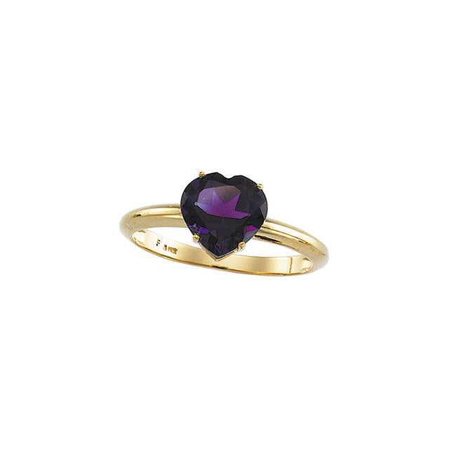 Ring > Amethyst > Genuine > Heart-Shaped