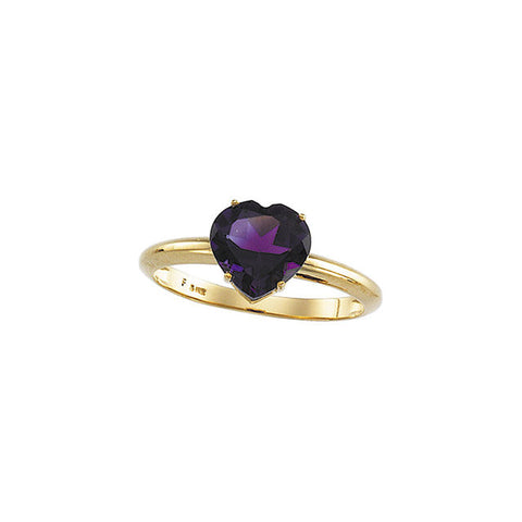Ring > Amethyst > Genuine > Heart-Shaped