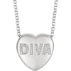 Necklace > Heart > "Love" > Diamond > .01 CTW