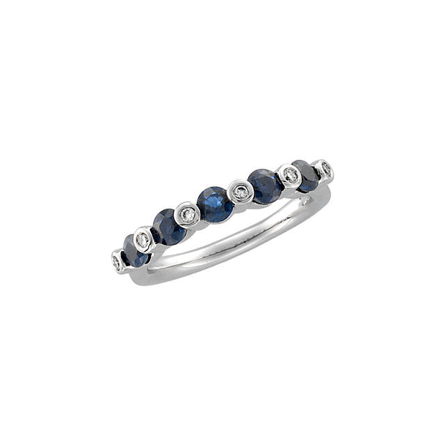 Band > Anniversary > Sapphire & Diamond > Genuine