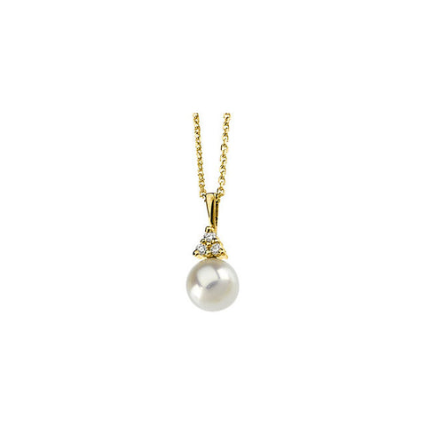 Necklace > Pearl & Diamond > Cultured > Akoya