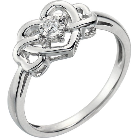 Ring > Heart > Diamond > .05 CTW
