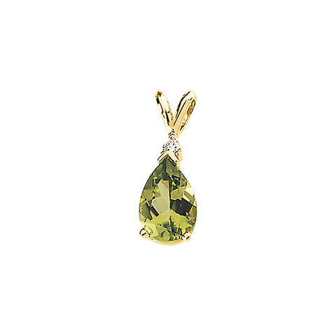 Pendant > Peridot & Diamond > Genuine
