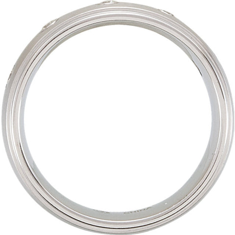 Band > Ridged > Diamond > .25 CTW > 8.3mm > Tungsten