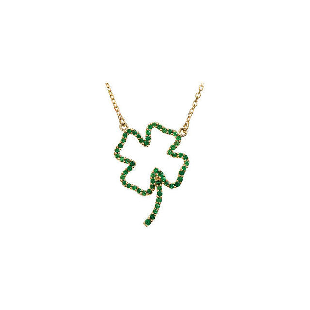 Necklace > Clover > Garnet > Tsavorite > Genuine