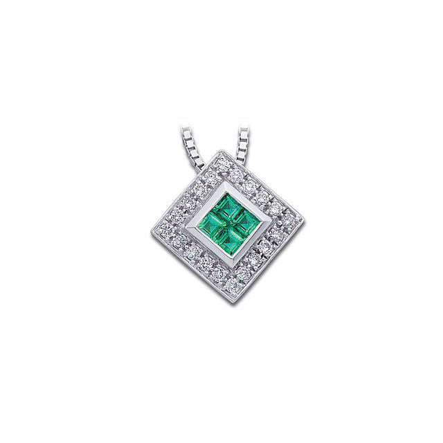 Necklace > Diamond > and > Emerald > Genuine