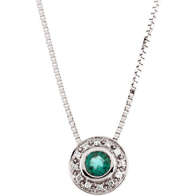 Necklace > Emerald & Diamond > Genuine