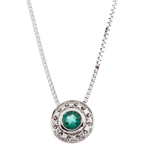 Necklace > Emerald & Diamond > Genuine