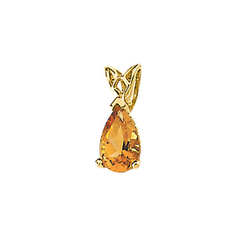 Pendant > Setting® > Scroll > Pear > Citrine > Genuine