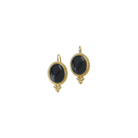 Earrings > Back > Lever > Cabochon > Onyx