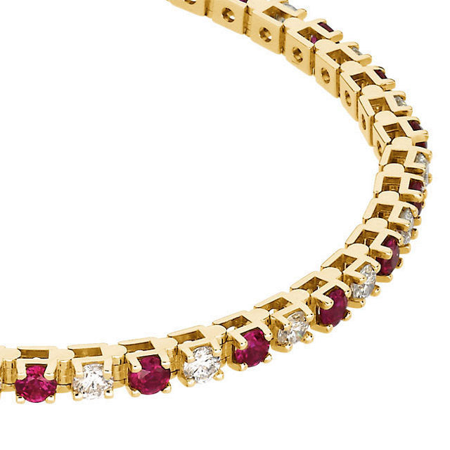 Bracelet > 7.25" > Diamond > 3/8 CTW > Ruby & 2