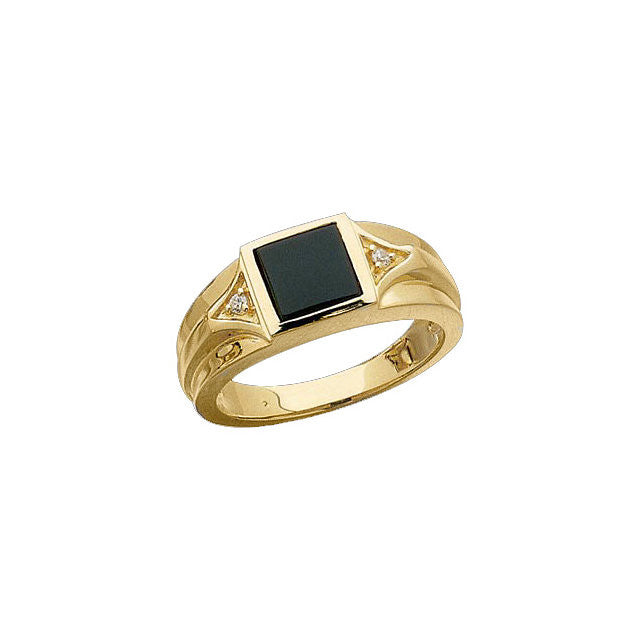 Ring > Onyx & Diamond > Genuine