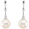 Earrings > Diamond > .06 CTW > & > Pearl > Freshwater
