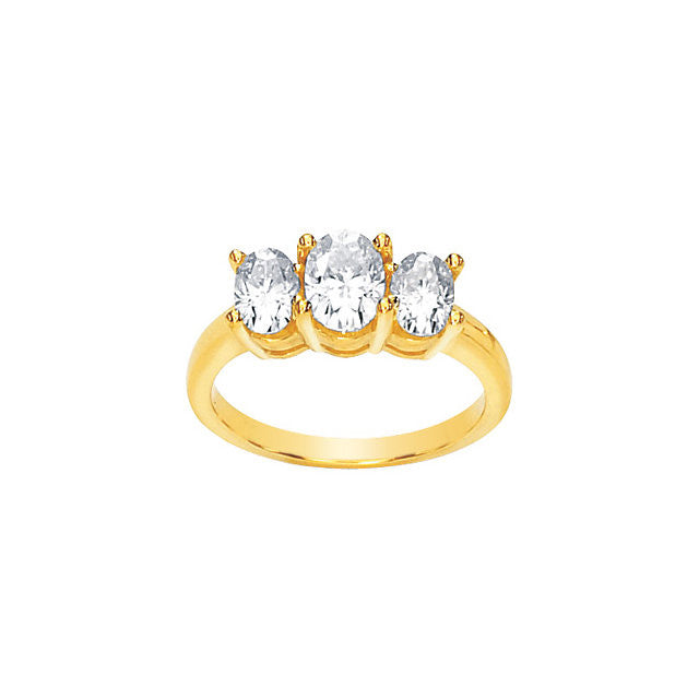 Ring > Anniversary > 3-Stone > Moissanite > Created > 8x6mm