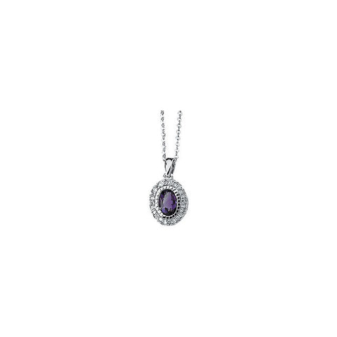Necklace > Diamond > .06 CTW > & > Amethyst