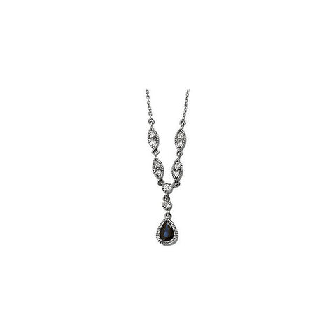 Necklace > Sapphire & Diamond > Blue > Genuine