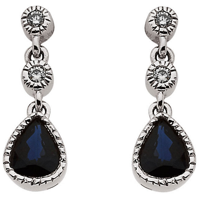 Earrings > Sapphire & Diamond > Blue