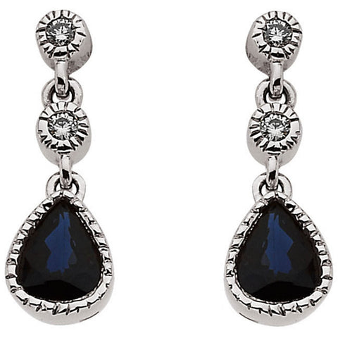Earrings > Sapphire & Diamond > Blue