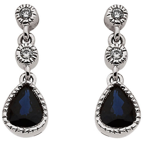 Earrings > Sapphire & Diamond > Blue