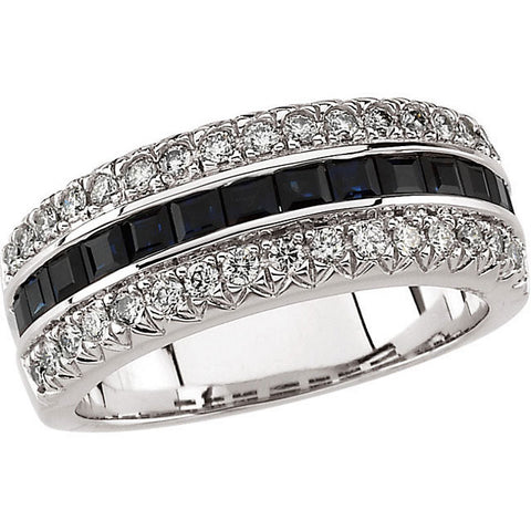 Band > Anniversary > Diamond & Sapphire > 1/2 CTW