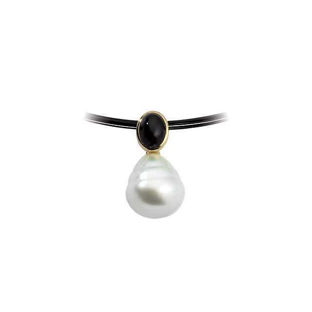 Pendant > Pearl > Circlé > Cultured > Sea > South > Onyx & 12mm > 8X6mm