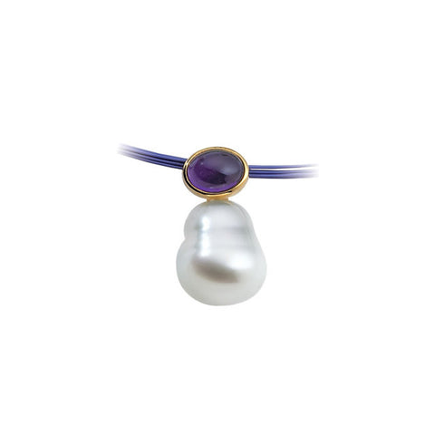 Pendant > Pearl > Cultured > Sea > South > Amethyst & 11mm > 7x5mm