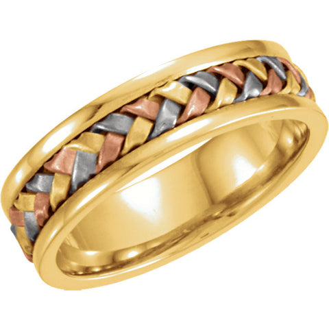Band > Hand-Woven > 5mm > 14kt > Tri-Color > 14kt