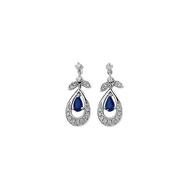 Earrings > Sapphire & Diamond > Blue