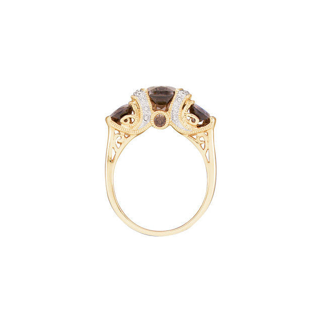 Ring > Quartz & Diamond > Smoky > Genuine