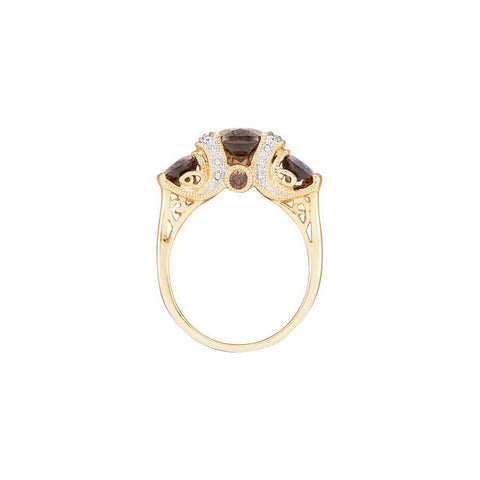 Ring > Quartz & Diamond > Smoky > Genuine