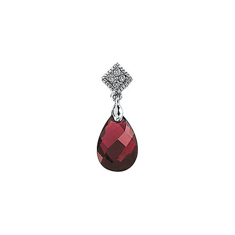 Pendant > Diamond > .04 CTW > & > Garnet > Brazilian