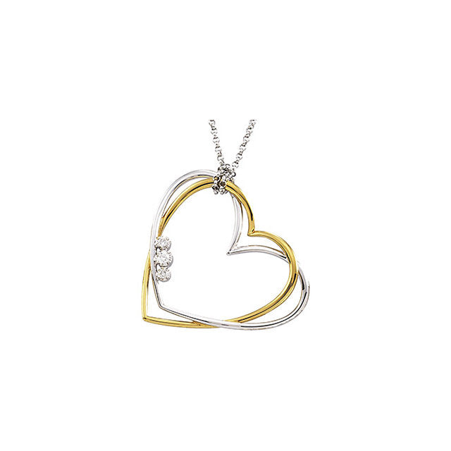 Necklace > Heart > Diamond > Two-Tone > .07 CTW