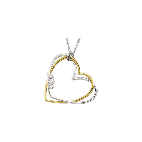 Necklace > Heart > Diamond > Two-Tone > .07 CTW