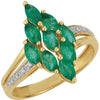 Ring > Diamond > .03 CTW > & > Emerald