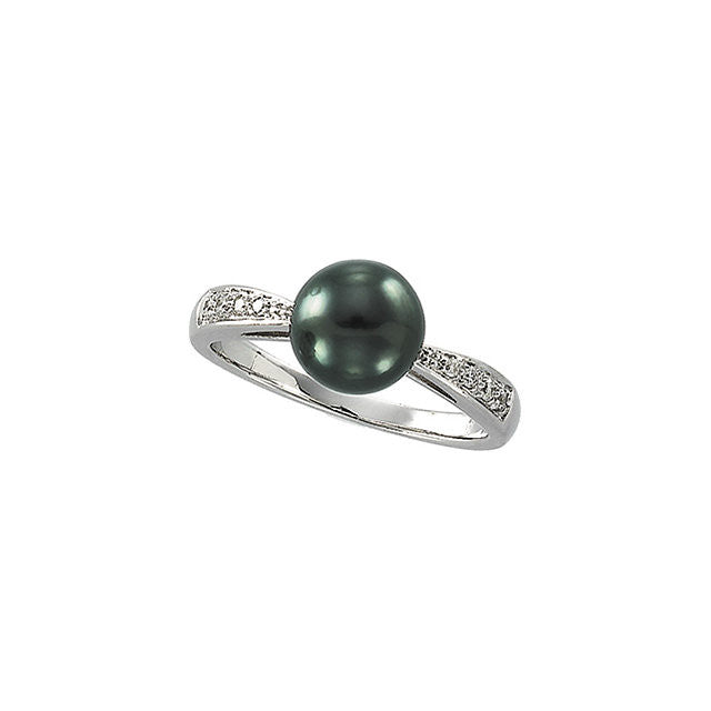 Ring > Pearl > Diamond & Tahitian > 1/10 CTW