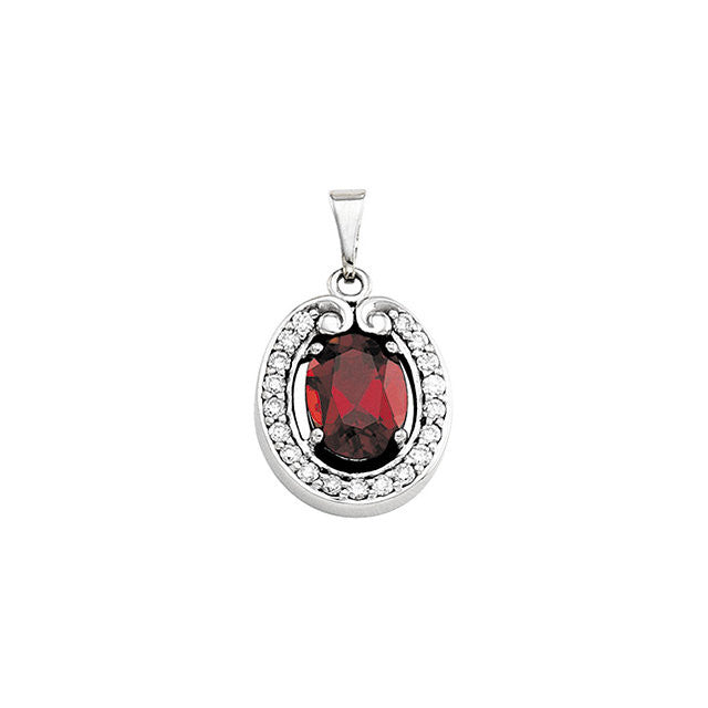 Pendant > Garnet & Diamond > Mozambique > Genuine