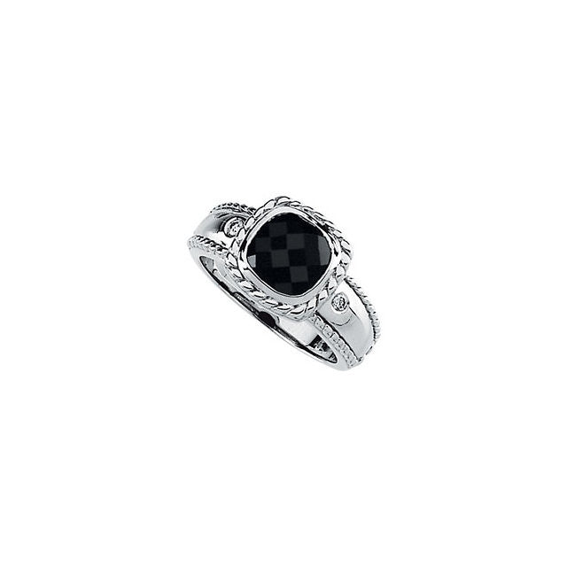 Ring > Onyx & Diamond > Genuine