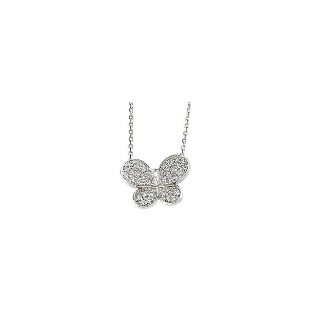 Necklace > 18" > Butterfly > Zirconia > Cubic
