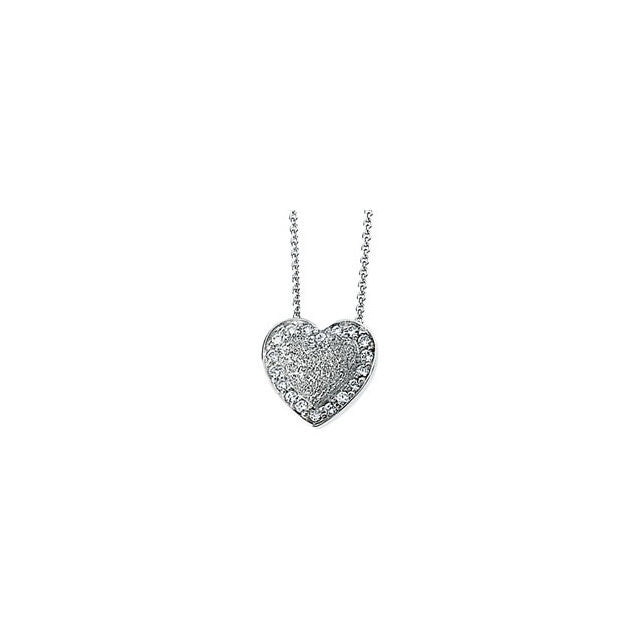 Necklace > 18" > Heart > Zirconia > Cubic