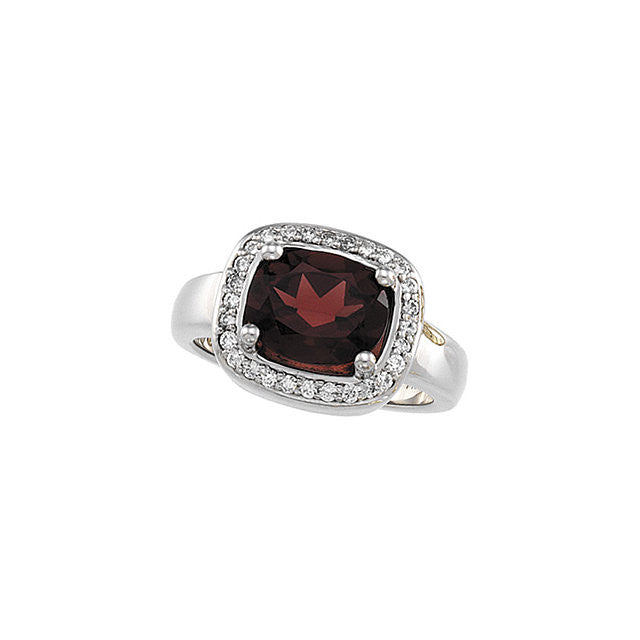 Ring > Garnet & Diamond > Mozambique > Genuine