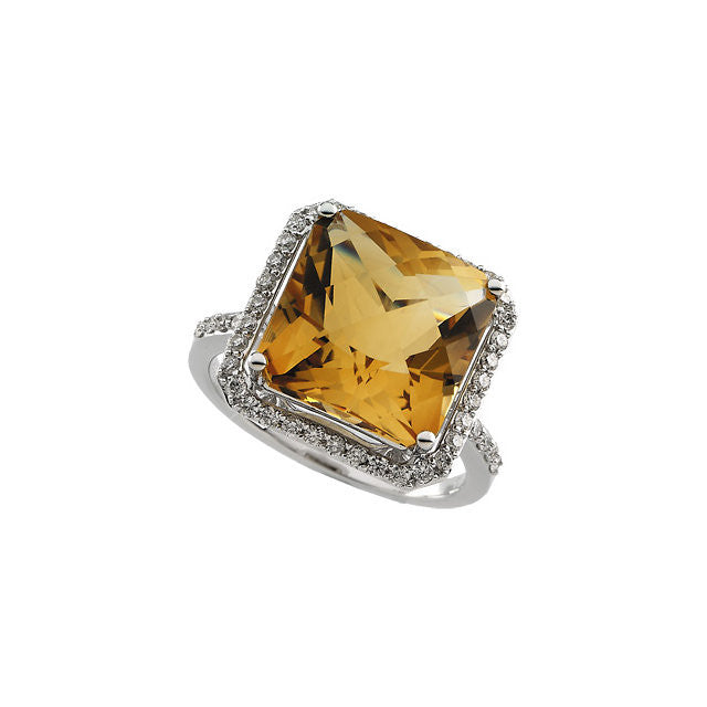 Ring > Citrine & Diamond > Genuine