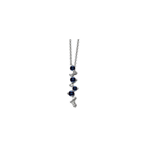 Necklace > Sapphire & Diamond > Blue > Genuine