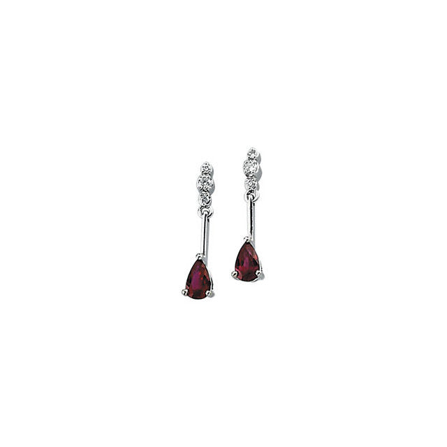Earrings > Diamond & Ruby > .05 CTW